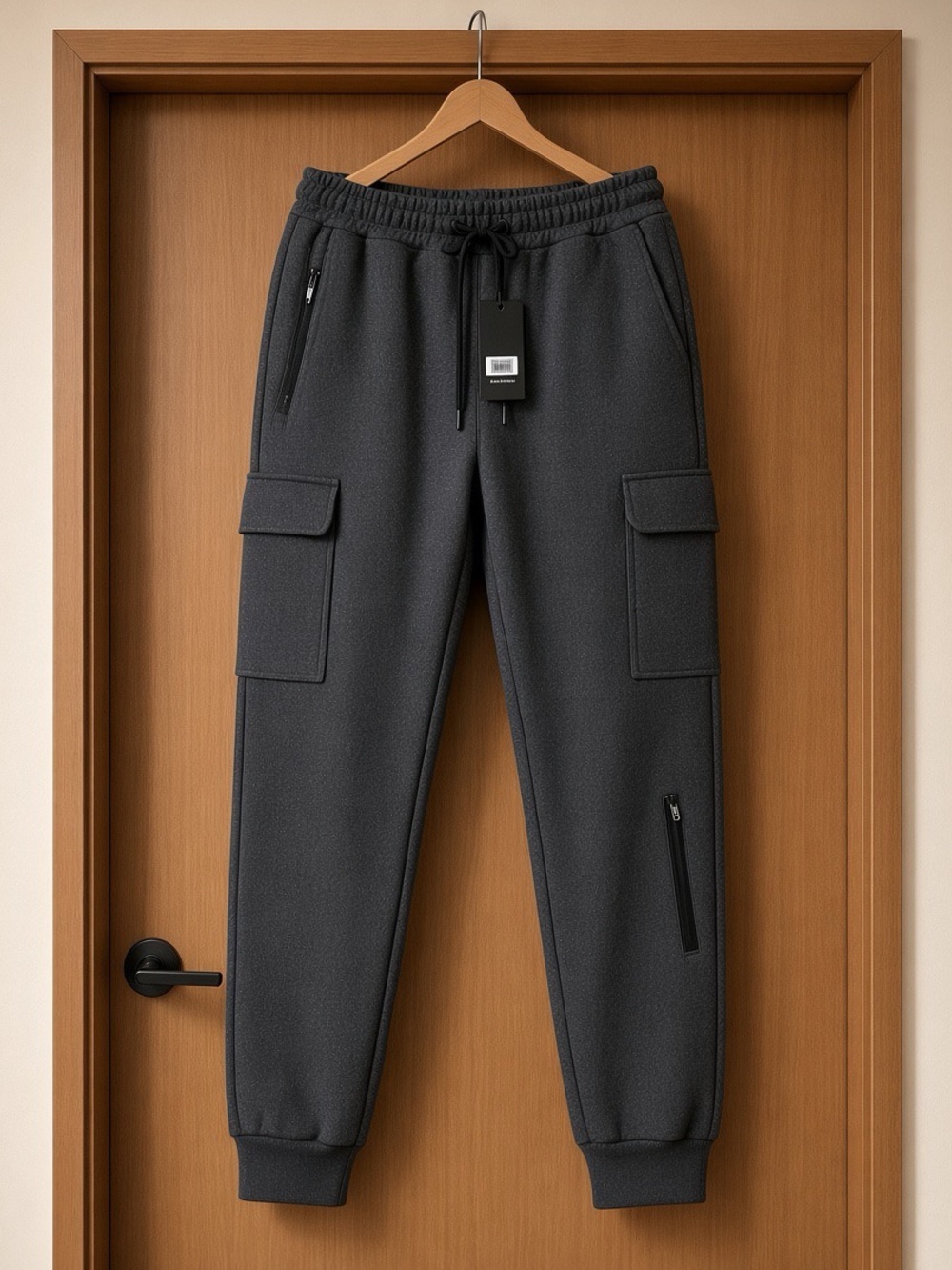 Men's Cargo Jogger Pants in Charcoal Gray